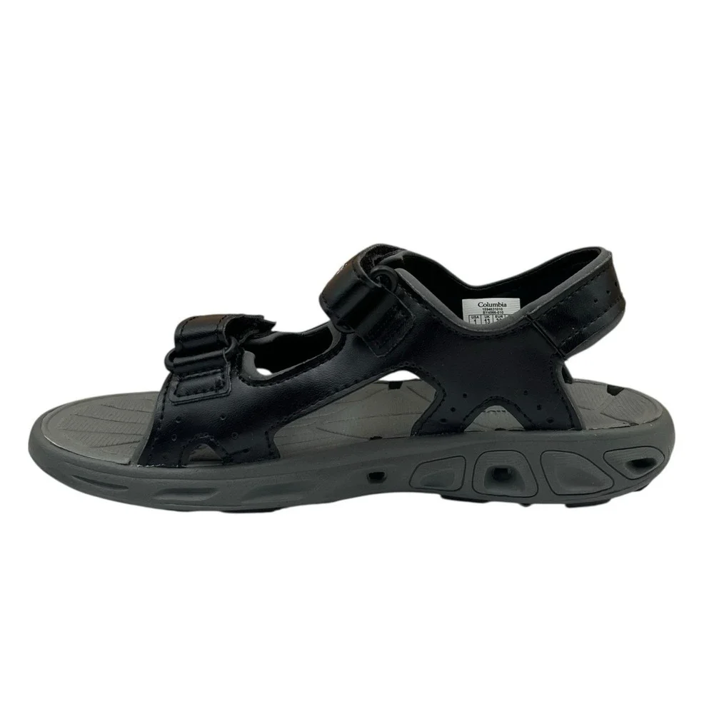 Columbia Youth Boys Girls Techsun Vent Sport Sandal Size 1 Black/Grey Adjustable